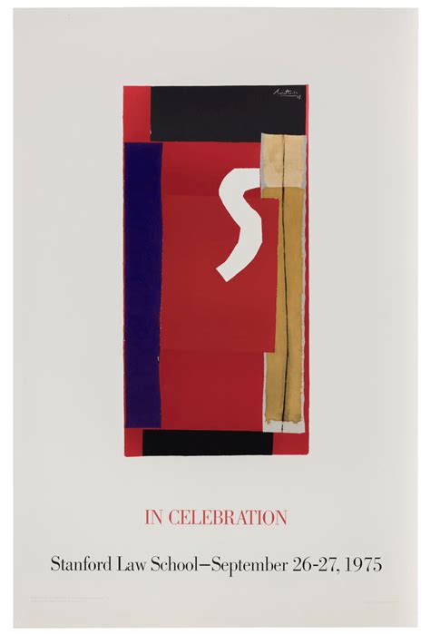 1975 Lithograph Poster Robert Motherwell In Celebration Stanford Law