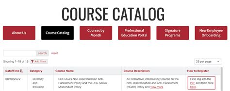 Course Catalog Uga