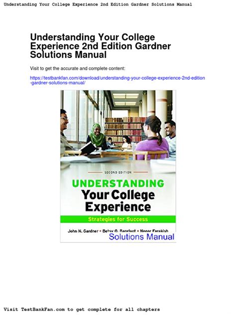 Dwnload Full Understanding Your College Experience 2Nd Edition Gardner