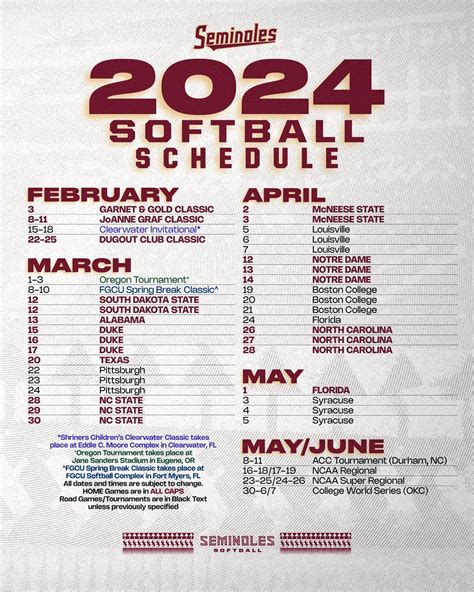 Fsu Softball Schedule: View Upcoming Games