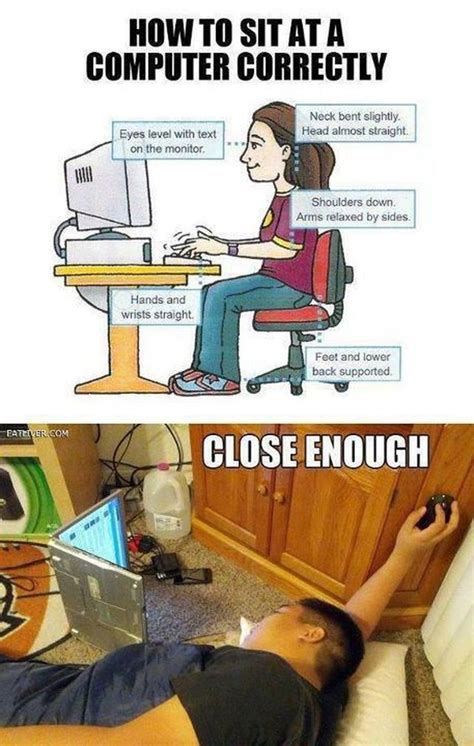 How To Sit At A Computer Close Enough Know Your Meme