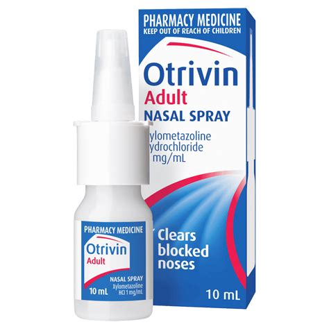 Otrivin Nasal Spray Adult 10Ml Clears Blocked Noses Nasal Decongestion