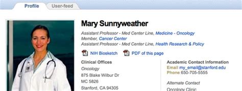 Stanford Ophthalmology Cap Profile