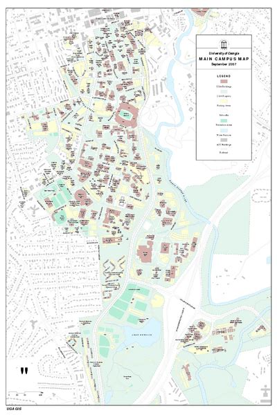 University Of Georgia Map Athens Ga Mappery