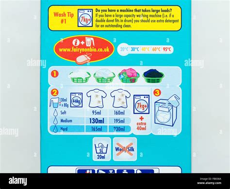 Washing Powder Instructions Stock Photo Alamy