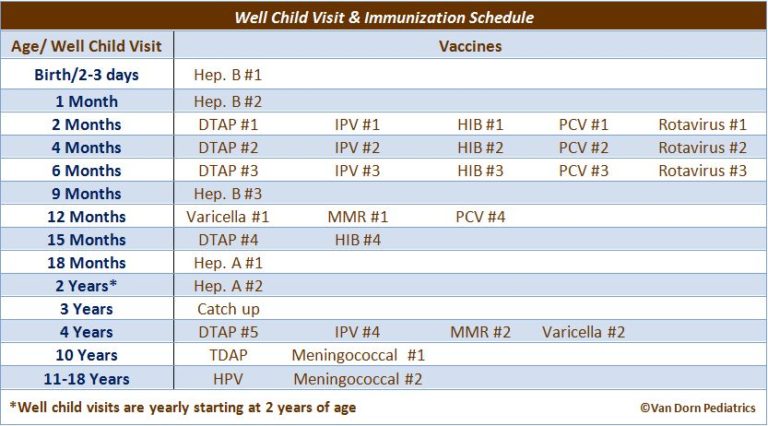 Well Child Visit Schedule Yourcareeverywhere